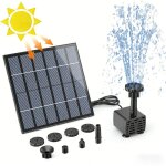 Kit de fontaine solaire aisitin - pompe � eau solaire 7v 15w - 6 buses - 3m c�ble - pour bain doiseaux ...