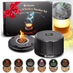 Kit de fumoir � whisky �lectrique avec 4 modes d�clairage 6 copeaux de bois sans butane pour hommes papas ...