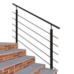Kit garde - corps 1. 5m alu noir avec 5 traverses et main courante - pose suspendue et lat�rale - int�rieur ...
