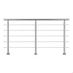 Kit garde - corps 5 barres rondes 2. 4m acier inox 201 argent - installation verticale - usage int�rieur ...