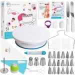 Kit gateau patisserie debutants et professionnels - 51 pi�ces - plateau tournant patisserie 360� pour ...