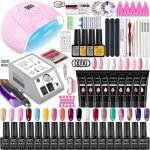 Kit gel ongles complet ? lampe led perceuse extensions poly et vernis gel pour manucure professionnelle ...