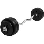 Gorilla sports set barre dhaltres - 70kg barre curl sz 120cm 30 mm avec 2 fermetures toile 8 disques ...
