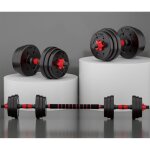 Kit haltères de musculation poids ajustable 20kg 2 en 1 pour salle de sport ou maison - noir - fitness ... Kit haltères de musculation poids ajustable 20kg 2 en 1 pour salle de sport ou maison - noir - fitness ...