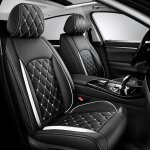 Housse de coussin de sige de voiture - hellove - universelle - cuir pu - noir et blanc - confortable ...