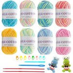 Kit de laine pour tricot et crochet - sightmark - 8 couleurs - 50g par pelote - 100% acrylique - coton ...