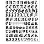 Kit lettres adhésives gothique noir Kit lettres adhésives gothique noir