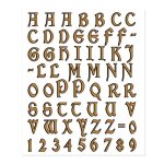 Kit de lettres et chiffres adh�sifs - celtiques - or - 15 mm - tableau 14 x 16 cm - d�coration murale ...