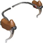 Kit levier de frein double commande et repose main paire cocotte marron vintage vélo course 22. 2mm aluminium ... Kit levier de frein double commande et repose main paire cocotte marron vintage vélo course 22. 2mm aluminium ...