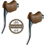 Kit levier de frein et repose main cocotte vintage velo course retro marron