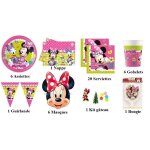 Kit / lot disney minnie decoration fetes anniversaire nappe assiettes guirlande bougie + +