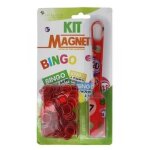 Kit loto 2 en 1 - baton magnetique bingo + 100 pions rouge - ramasse jetons symboles - set jeu accessoires ...