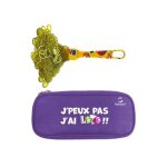 Kit loto complet 3 en 1 : 100 pions magnetiques jaune + baton ramasse jetons + trousse rangement violet ...