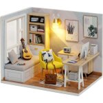 Kit de maison de poupe miniature maison miniature a construire kit diy dollhouse en bois ainsi que la ...