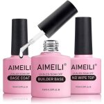 Kit de manucure gel uv led - estampille - 7 en 1 - base et top coat - 10 ml par flacon - transparent ...