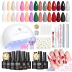 Kit manucure semi - permanent - zuuko - lampe uv - 15 couleurs - 8ml par flacon - base et top coat - ...