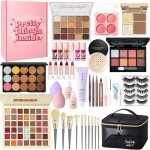 Kit maquillage femme coffret cadeau complet avec palette yeux correcteurs fond de teint mascara glosseyeliner ...