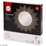 Miroir - soleil - 32 cm - rond - beige - � suspendre - diy en bois