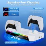 Kit de montage mural ps5 / pro / slim ? station de charge double contr�leur support casque lumi�re rvb ...