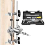 Kit de mortaiser de serrure de porte - pzcc - gabarit r�glable - scie - cloche 18 / 22 / 25 mm - tungst�ne ...