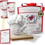 Kit moulage main couple 3d avec perso. nom - pl�tre moulage - activit� manuelle adulte id�al cadeau saint ...
