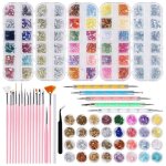 Kit de nail art nail art design set nail art fournitures 3d nail art strass nail art kit outils accessoires ...