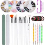 Kit de nail art - jormftte - autocollants à ongles - pinceaux - décoration ongle - manucure professionnelle ... Kit de nail art - jormftte - autocollants à ongles - pinceaux - décoration ongle - manucure professionnelle ...
