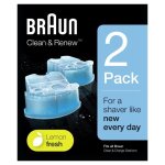 Kit de nettoyage pour tte de rasoir - braun - clean and renew - hyginique et efficace - pack de 2