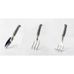Kit doutils de jardin - suan - lot de 3 outils : fourche r�teau � fleurs transplantoir - gris - livr� ...