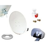 Kit parabole 80cm - hd4k - lnb twin 01 db - acier galvanis� - protection anti - intemp�ries - 2 r�cepteurs ...