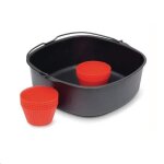 Kit de ptisserie - folaya - moules  muffins en silicone - compatible airfryer xl - rouge - 9 pices ...
