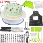 Kit de ptisserie - funmoon - plateau tournant - 127 pices - douilles en acier inoxydable - seringue ...