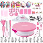 Kit patisserie inclure g�teaux plateau tournant buses en inox accessoires d�coration g�teau poche a douille ...