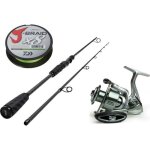 Dlt vivid sea bass set - 300 m - 30 - 100g - ensemble complet canne moulinet et ligne tress�e