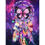 Kit de peinture diamant - amoune - attrape rve papillon - 30x40 cm - multicolore - diy 5d