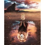 Kit de peinture diamant - le roi lion - 30x40 cm - 5d - multicolore - dcoration murale