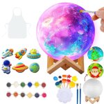 Kit de peinture lampe de lune veilleuse 3d avec figurines spatiales cadeau jouet enfent 6 � 10 ans loisirs ...