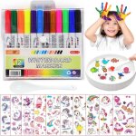 Kit de peinture magique - marque - 12 stylos magiques - cuill�re en c�ramique - autocollants de tatouage ...
