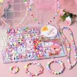 Kit de perles pour bijoux - enfant - 24 couleurs - cordon lastique - accessoires inclus - crativit ...