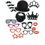 Kit photobooth 17 accessoires rouge et noir - multicolore