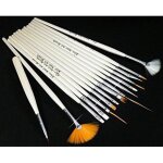 Kit de pinceaux nail art - lot 15 pinceaux - formes diffrentes - convient aux particuliers et professionnels ...