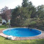 Kit piscine enterrable - aqualux - piscine acier - ronde - 450 x 450 cm - hauteur 120cm avec �chelle ...