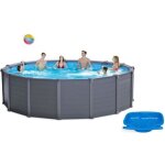 Kit piscine graphite (ø)478 x (h)124m et pédiluve Kit piscine graphite (ø)478 x (h)124m et pédiluve