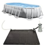 Kit piscine prism frame ovale tubulaire (l)503 x (l)274 x (h)122m et chauffage solaire