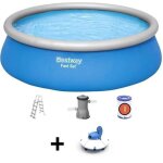 Kit piscine hors sol autoportante bestway - fast set - 457 x 122 cm - ronde + robot aspirateur frisbee ...