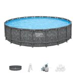 Kit piscine hors sol tubulaire bestway - apx 365? - 671 x 132 cm - ronde (filtre  sable 500 g polysphre ...