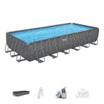 Kit piscine hors sol tubulaire bestway - apx 365? - 732 x 366 x 132 cm - rectangulaire (filtre  sable ...