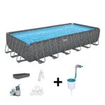 Kit piscine hors sol tubulaire bestway - apx 365? - 732 x 366 x 132 cm - rectangulaire (filtre � sable ...