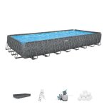 Kit piscine hors sol tubulaire bestway - apx 365 - 956 x 488 x 132 cm - rectangulaire (filtre  sable ...