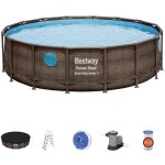 Kit piscine hors sol tubulaire bestway - power steel? - 488 x 122 cm - ronde (avec pompe de filtration ...
